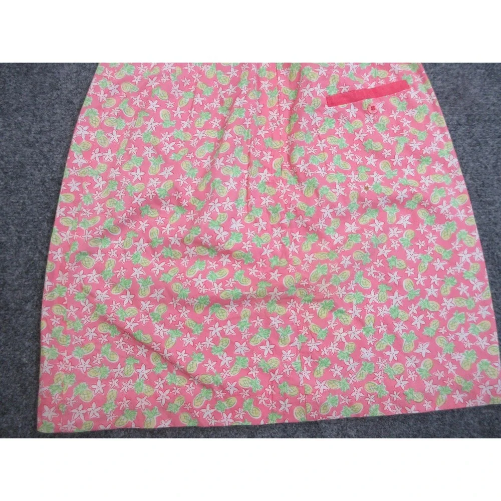 Vintage Lilly Pulitzer Skirt Womens 2 Pink Pineapple Floral Print Lined Tropical